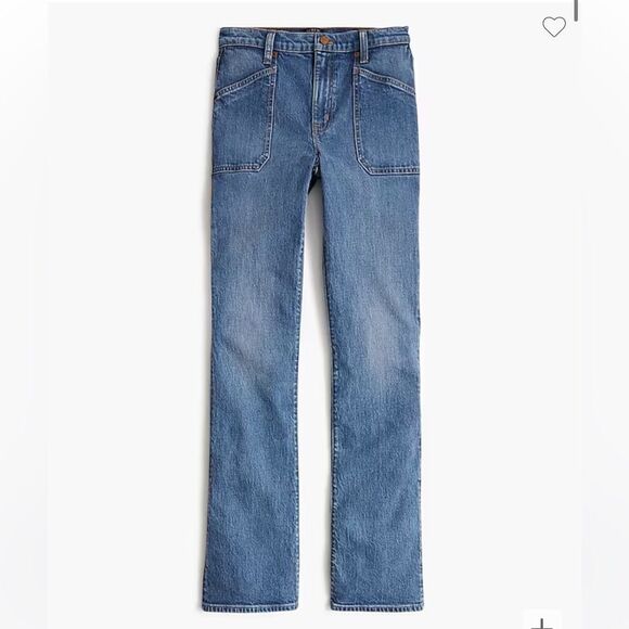 J Crew Bootcut High Rise utility jean all-day stretch Pockets Sz 25P - Picture 1 of 9